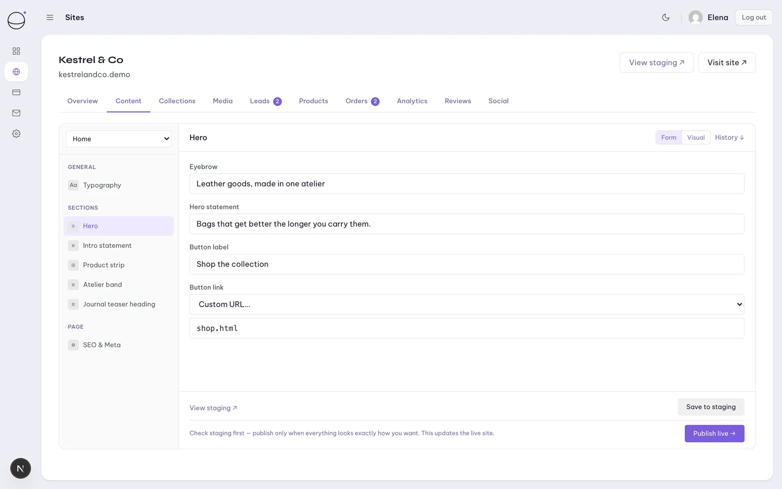 Orbit portal: the form-based content editor