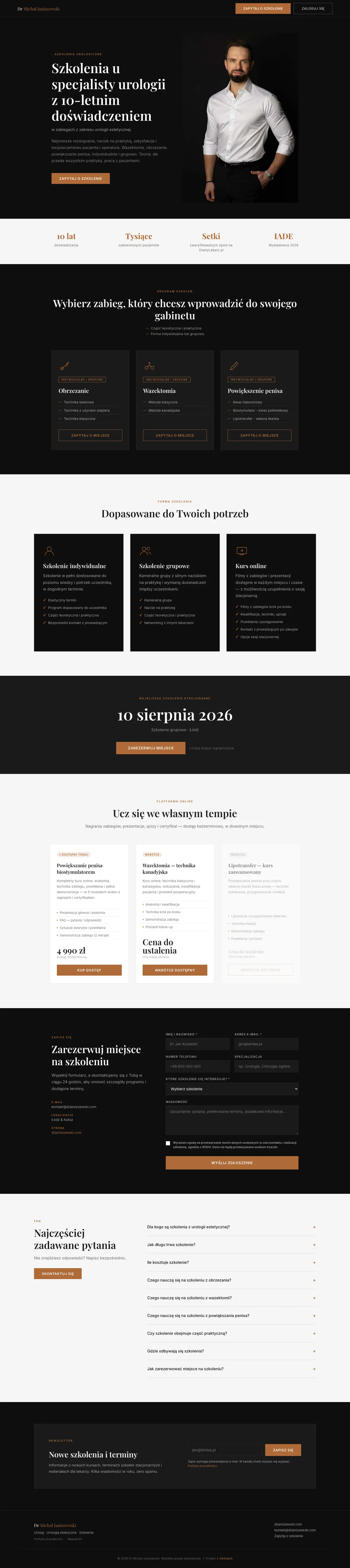 DR JANISZEWSKI SZKOLENIA website, full page